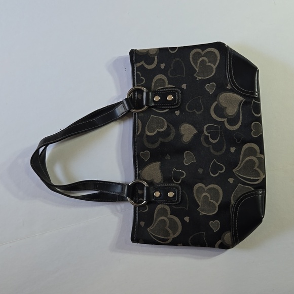 Unknown Brand Black Heart Theme Handbag Tote Purse - Picture 1 of 6
